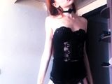 Amateur redhead masturbates then gives a blowjob