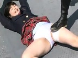 Bad guys catch a schoolgirl of the roof and humiliate her b